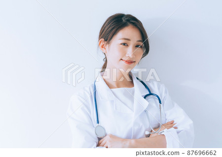 Smiling female doctor Smiling female doctor 87696662