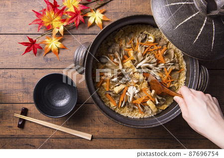 舞茸煲仔飯圖片 舞茸煲仔飯圖片 87696754