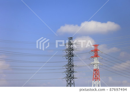 鋼塔和輸電線路的形象 87697494