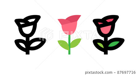 rose icon sset 87697716