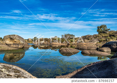 Los Barruecos Natural Monument, Malpartida de Caceres, Extremadura, Spain. 87698157