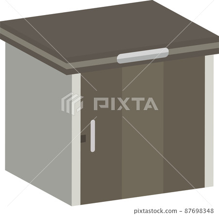 Illustration of a sliding storage room with a closed door 87698348