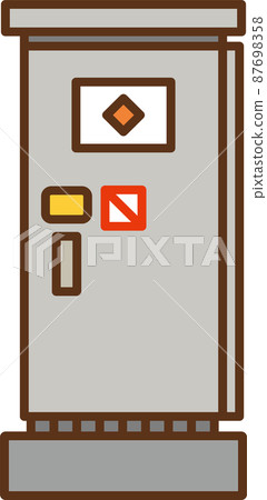 Illustration of small substation equipment seen from the front 87698358