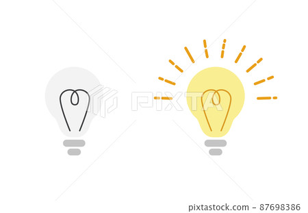 注意到一個燈泡發光的插圖 87698386