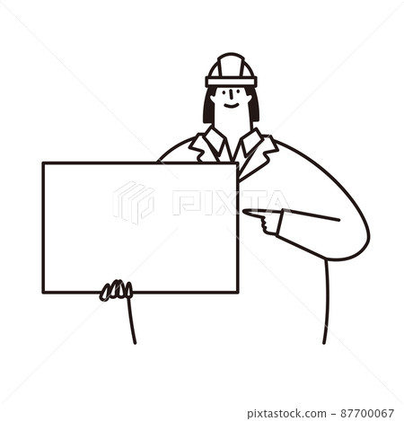 戴頭盔的女人指著 board_line 藝術 87700067