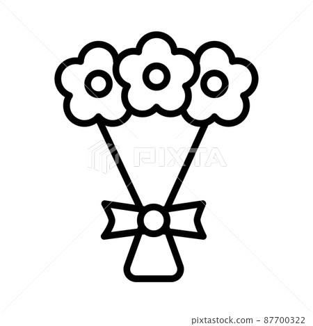 Wedding bouquet icon on white background, vector illustration Wedding bouquet icon on white background, vector illustration 87700322