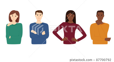 Group of multiracial people on white background, vector illustration Group of multiracial people on white background, vector illustration 87700792