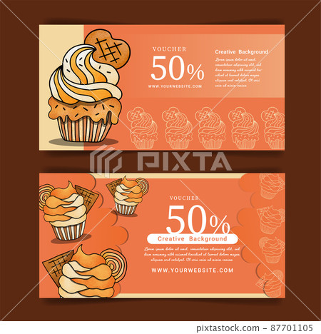 Gift voucher template with hand drawn style. Gift voucher template with hand drawn style. 87701105