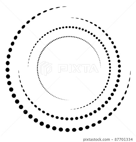 Halftone dots form circle round logo and dotted lens frame Halftone dots form circle round logo and dotted lens frame 87701334