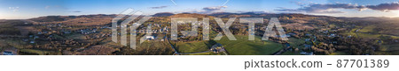 Aerial view of Glenties in County Donegal, Ireland 87701389