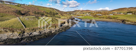 Aerial view of historic Ringfort by Kilcar in County Donegal - Ireland Aerial view of historic Ringfort by Kilcar in County Donegal - Ireland 87701396