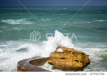 Gamaritz Dam rock and seaside in biarritz Gamaritz Dam rock and seaside in biarritz 87701799