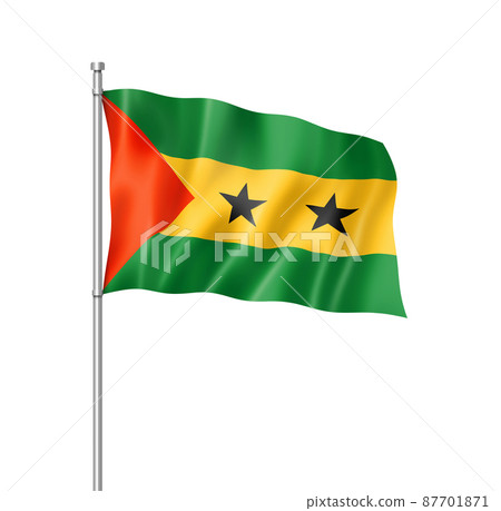 Sao Tome and Principe flag isolated on white 87701871