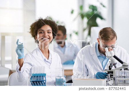 staff of the scientific laboratory is working on the creation of new drugs . 87702441