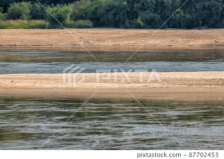 River With Beach And Sandy Island River With Beach And Sandy Island 87702453