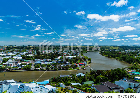 New Zealand Whanganui small hill, cityscape from Dury Hill and Whanganui river New Zealand Whanganui small hill, cityscape from Dury Hill and Whanganui river 87702805