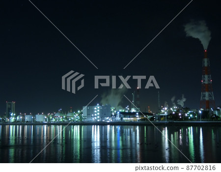 Yokkaichi Plant Night view Yokkaichi Plant Night view 87702816