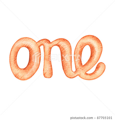 Watercolor inscription one in boho style - Stock Illustration [87703101 ...