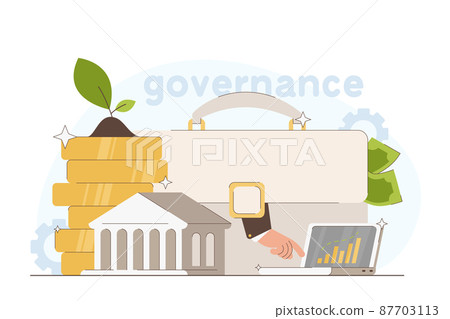 Flat ESG business responsibility investing in company 87703113