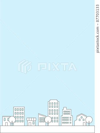 城市景觀線描背景裝飾框 87703133