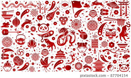 Vector illustration color background. Traditional chinese symbol. Vector illustration color background. Traditional chinese symbol. 87704154