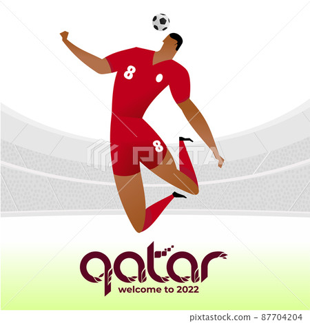 Football player in the backgroundon the background of the sports arena. 87704204