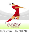 Football player in the backgroundon the background of the sports arena. 87704209