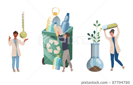 Ecology and environment concept. People protecting and taking care of nature vector illustration 87704780
