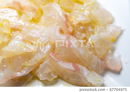 Fresh and delicious sea bream carpaccio 87704975