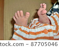 Baby's feet dressed in border 87705046