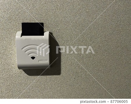 close up put hotel key card in bedroom for electricity close up put hotel key card in bedroom for electricity 87706005