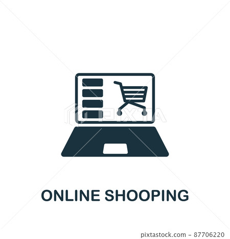 Online Shooping icon. Monochrome simple icon for templates, web design and infographics Online Shooping icon. Monochrome simple icon for templates, web design and infographics 87706220