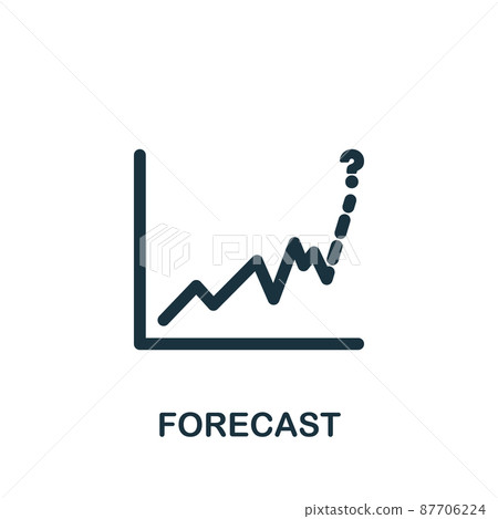 Forecast icon. Monochrome simple icon for templates, web design and infographics 87706224
