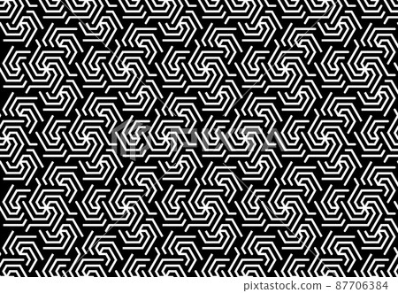 Abstract geometric pattern with stripes, lines. Seamless vector background. White and black ornament. Simple lattice graphic design Abstract geometric pattern with stripes, lines. Seamless vector background. White and black ornament. Simple lattice graphic design 87706384