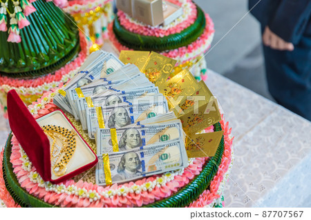 Focus bride price in Thai wedding ceremony Focus bride price in Thai wedding ceremony 87707567