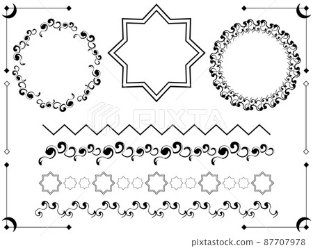 Ornament decoration ruled set 2 black 87707978