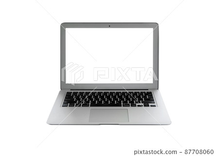 Laptop computer with blank screen isolated on white background 87708060