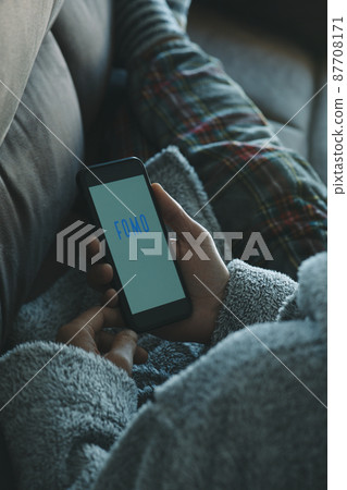 text fear of missing out, fomo, in his smartphone text fear of missing out, fomo, in his smartphone 87708171