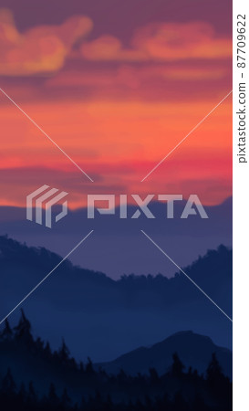 Landscape background. Abstract art template. Vector illustration. 87709622