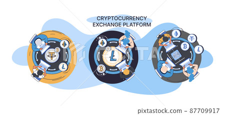 Cryptocurrency exchange platform and blockchain. Bitcoin mining, exchange platform, investment technology 87709917
