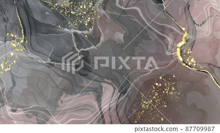 Vector black pink banner. Hand drawn abstract paint brush stroke. 87709987