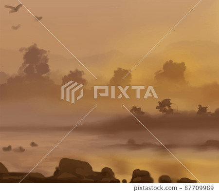 Landscape background. Abstract art template. Vector illustration. 87709989