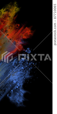 Modern colorful flow background on black. Wave Liquid shape in color banner. Modern colorful flow background on black. Wave Liquid shape in color banner. 87710065