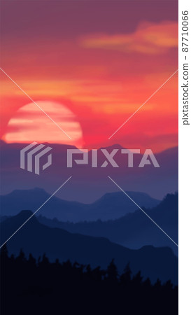 Landscape background. Abstract art template. Vector illustration. Landscape background. Abstract art template. Vector illustration. 87710066