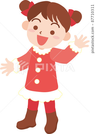  Girl in santa costume 87710311