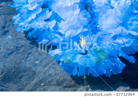 Creative miscellaneous goods Hawaiian Ray Rock Coast Handmade Blue Blu-ray blue 87712964