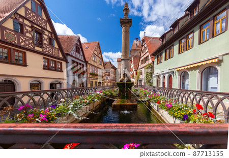 Rothenburg ob der Tauber. The old famous medieval town on a sunny day. 87713155