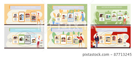 Home house repair renovation service. Before and after creative concept, restoration of old building 87713245