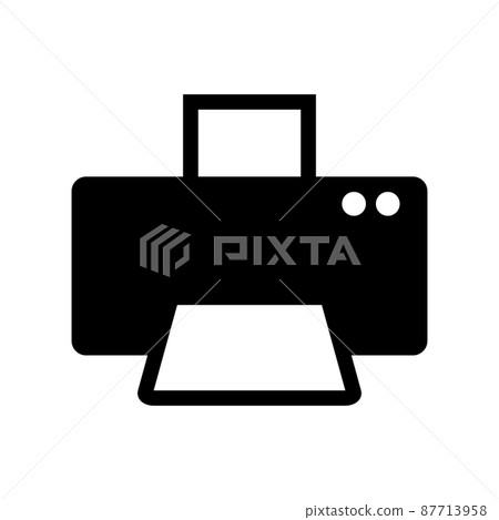 一個簡單的打印機圖標。打印的打印機。向量。 87713958