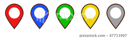 A set of pin icons that show location information. 87713997